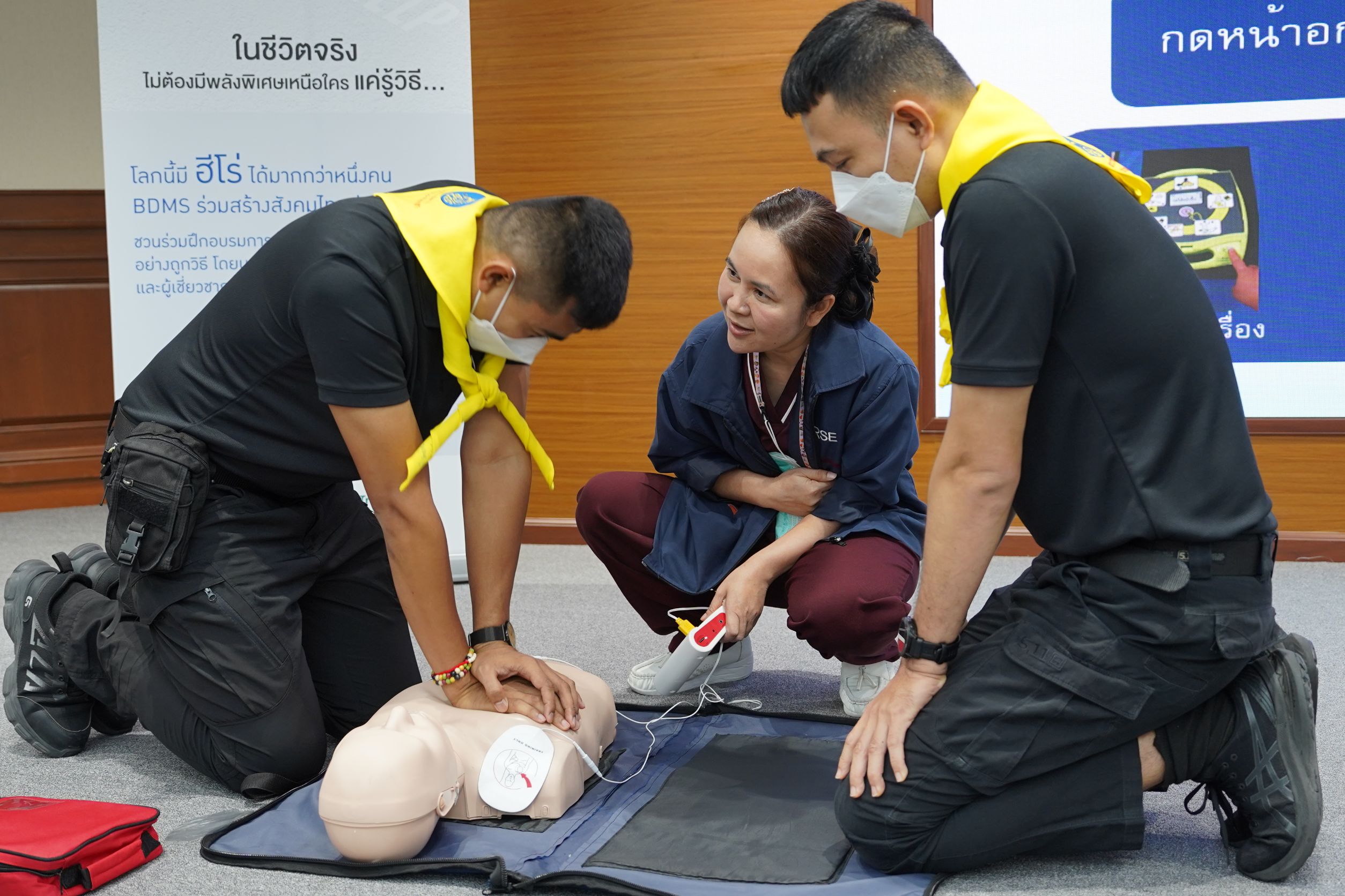 โรงพยาบาลพญาไท 3 อบรมเชิงปฏิบัติการการช่วยเหลือชีวิตขั้นพื้นฐาน (CPR) ตร.191